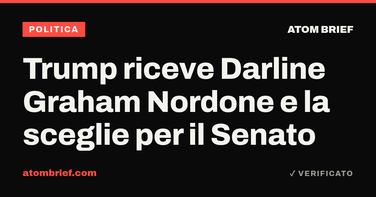 Trump riceve Darline Graham Nordone e la sceglie per il Senato