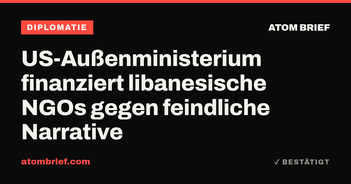 US-Außenministerium finanziert libanesische NGOs gegen feindliche Narrative