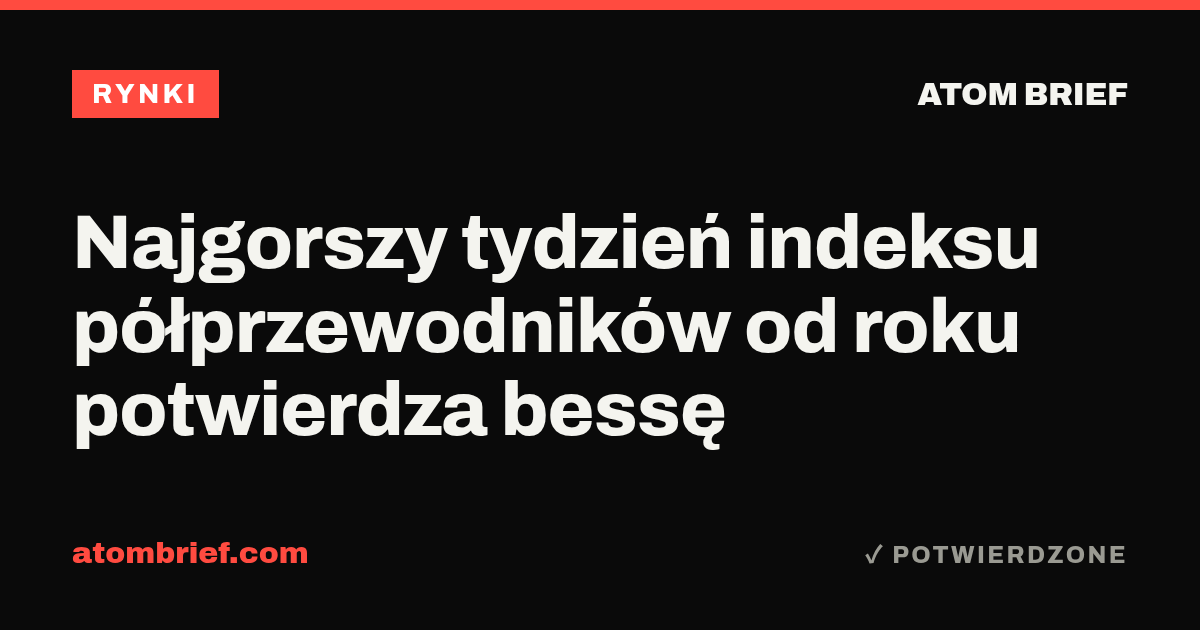 Najgorszy tydzień indeksu półprzewodników od roku potwierdza bessę