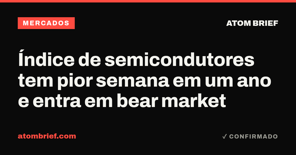 Índice de semicondutores tem pior semana em um ano e entra em bear market