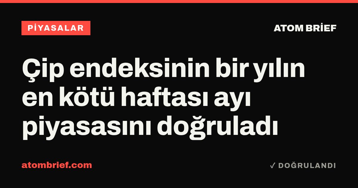 Çip endeksinin bir yılın en kötü haftası ayı piyasasını doğruladı