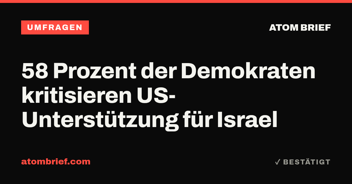 58 Prozent der Demokraten kritisieren US-Unterstützung für Israel