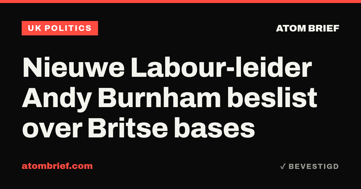 Nieuwe Labour-leider Andy Burnham beslist over Britse bases