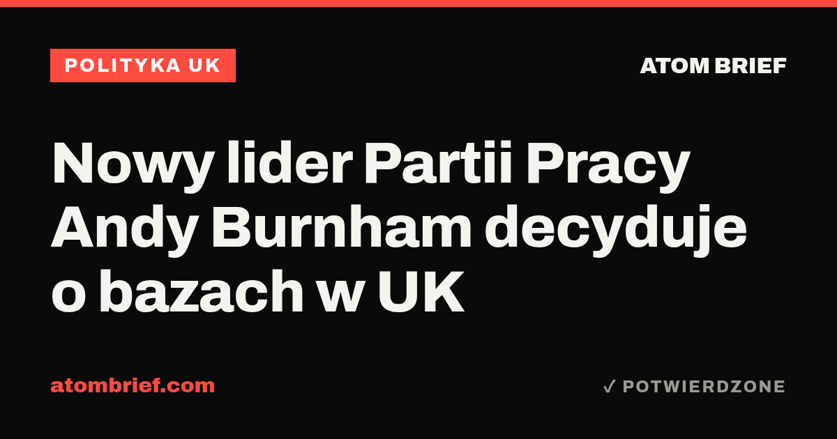 Nowy lider Partii Pracy Andy Burnham decyduje o bazach w UK