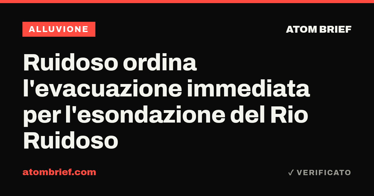 Ruidoso ordina l'evacuazione immediata per l'esondazione del Rio Ruidoso