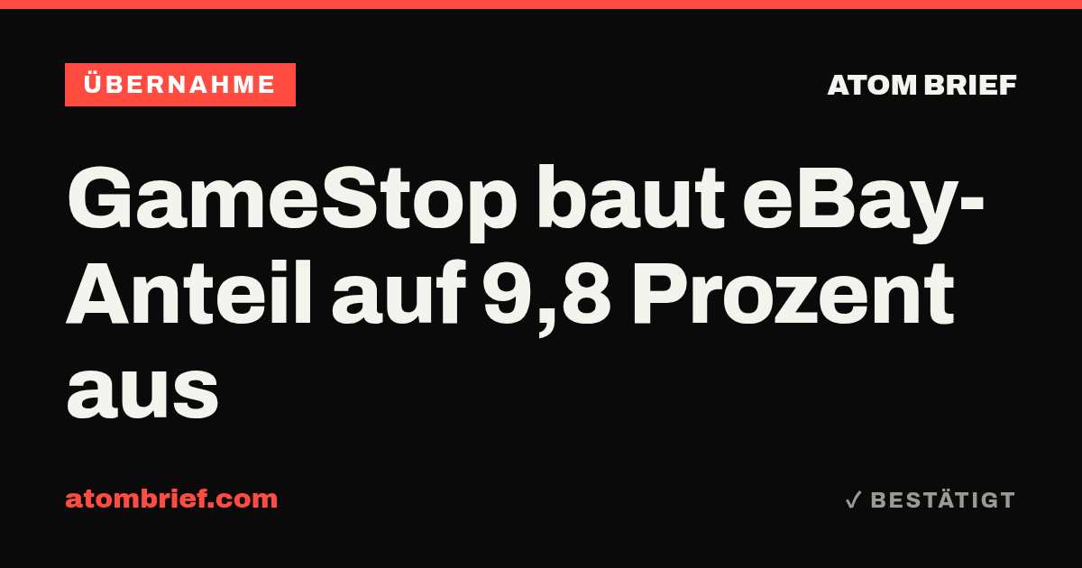 GameStop baut eBay-Anteil auf 9,8 Prozent aus