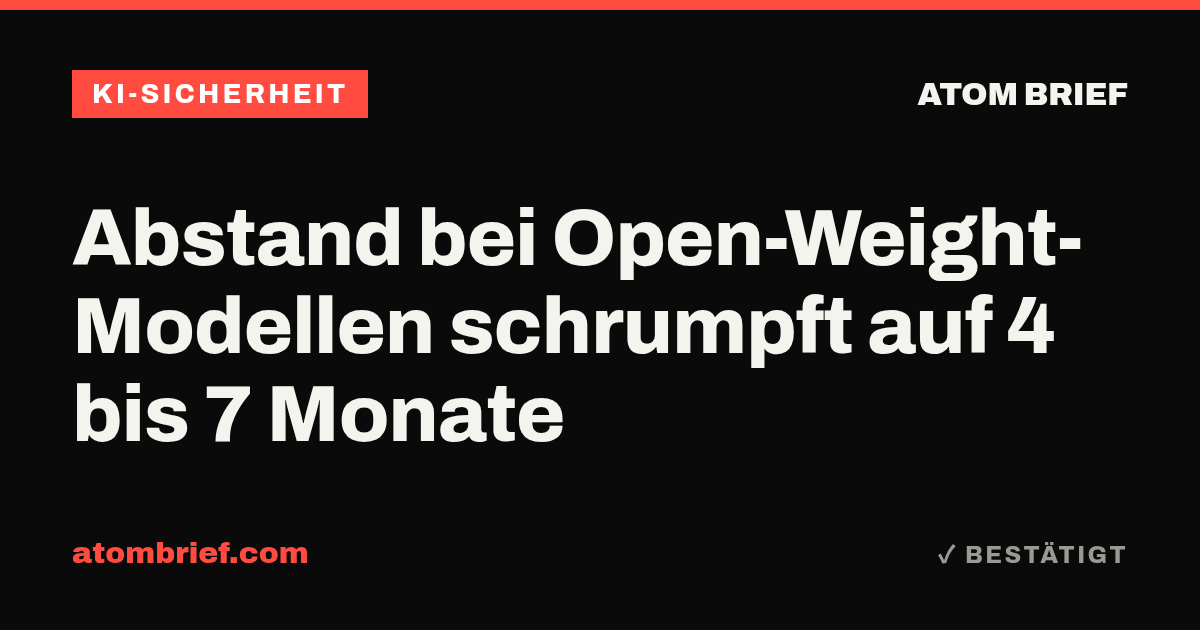 Abstand bei Open-Weight-Modellen schrumpft auf 4 bis 7 Monate