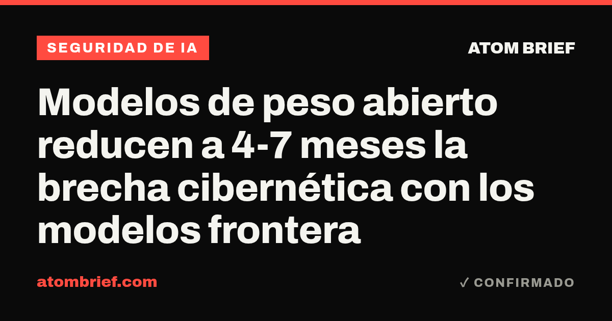 Modelos de peso abierto reducen a 4-7 meses la brecha cibernética con los modelos frontera