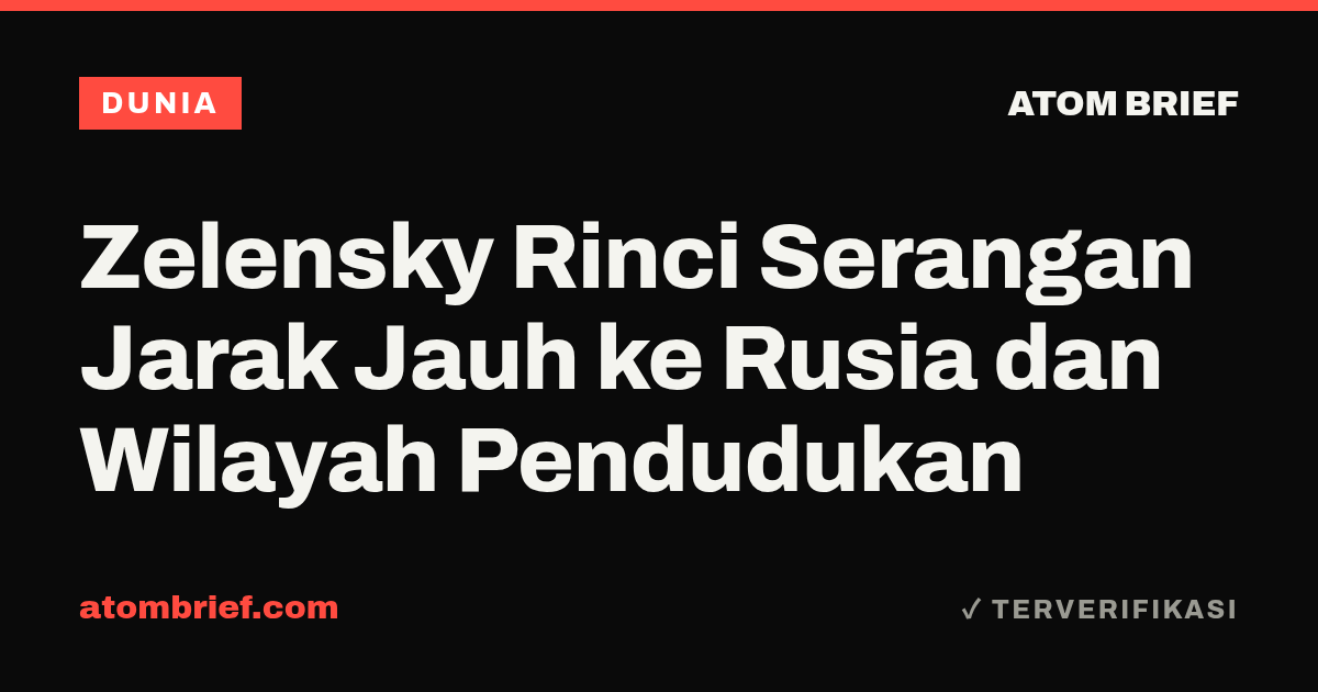 Zelensky Rinci Serangan Jarak Jauh ke Rusia dan Wilayah Pendudukan