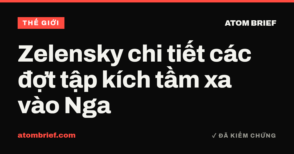 Zelensky chi tiết các đợt tập kích tầm xa vào Nga