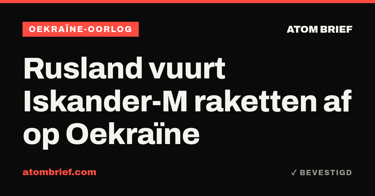 Rusland vuurt Iskander-M raketten af op Oekraïne
