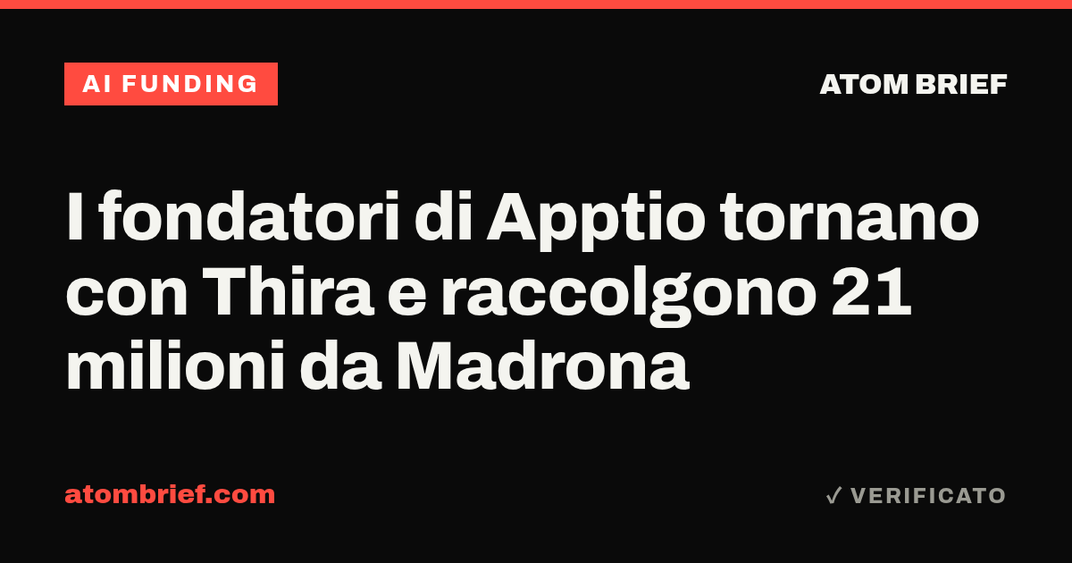 I fondatori di Apptio tornano con Thira e raccolgono 21 milioni da Madrona