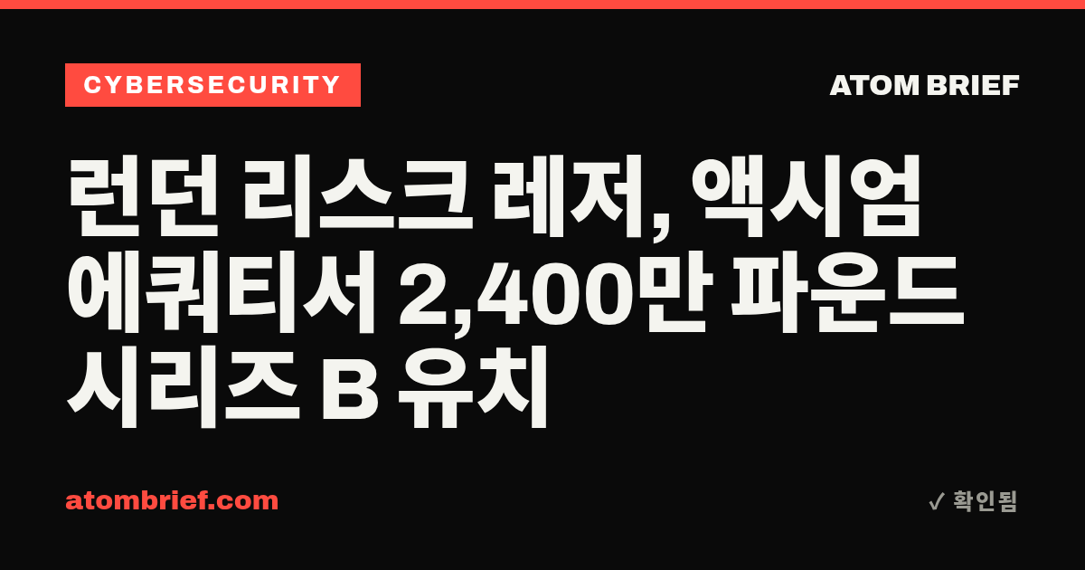 런던 리스크 레저, 액시엄 에쿼티서 2,400만 파운드 시리즈 B 유치