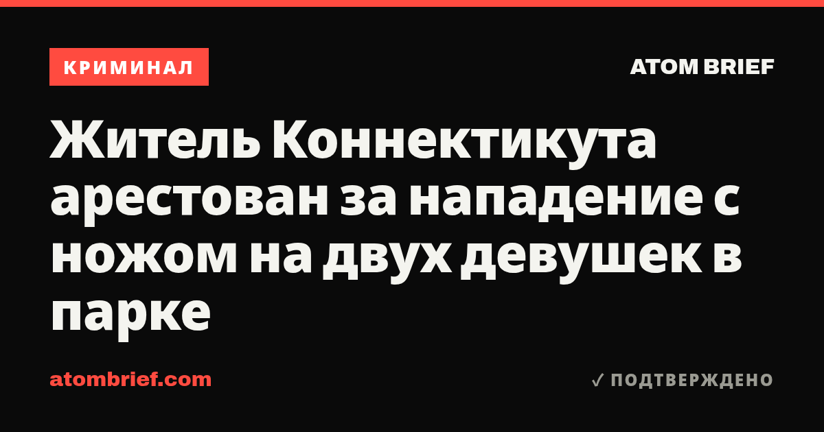 Житель Коннектикута арестован за нападение с ножом на двух девушек в парке