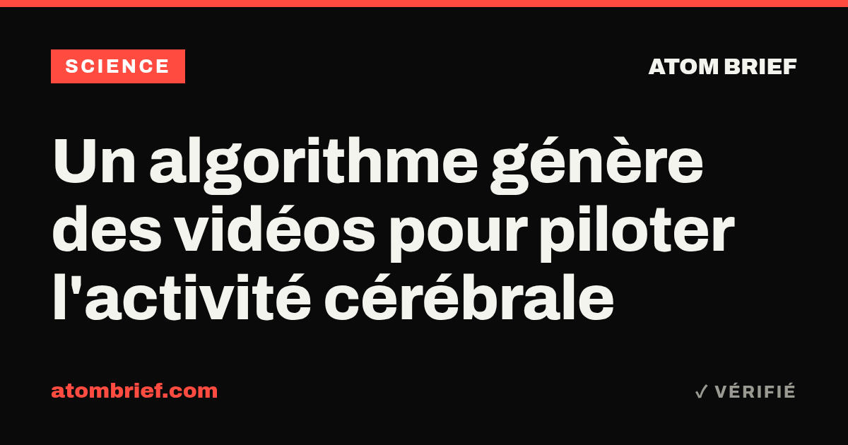 Un algorithme génère des vidéos pour piloter l'activité cérébrale