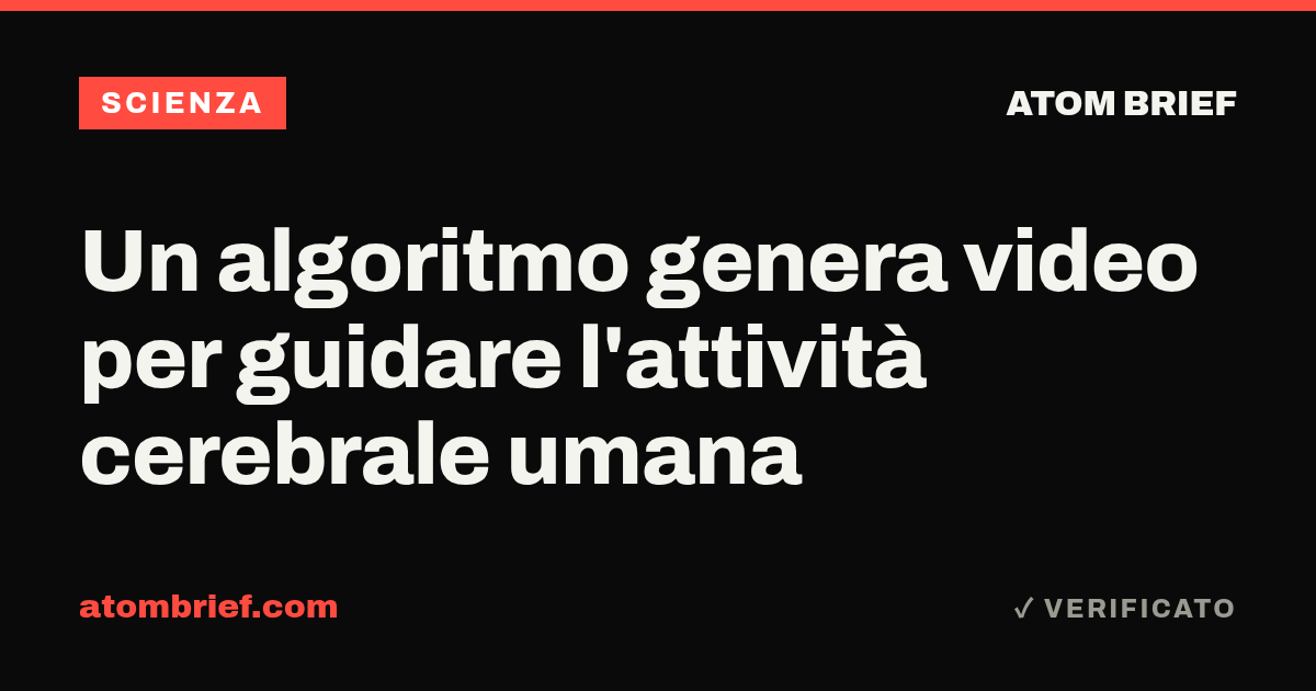 Un algoritmo genera video per guidare l'attività cerebrale umana