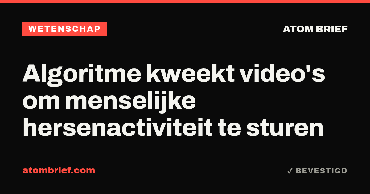 Algoritme kweekt video's om menselijke hersenactiviteit te sturen