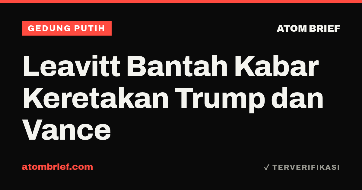 Leavitt Bantah Kabar Keretakan Trump dan Vance