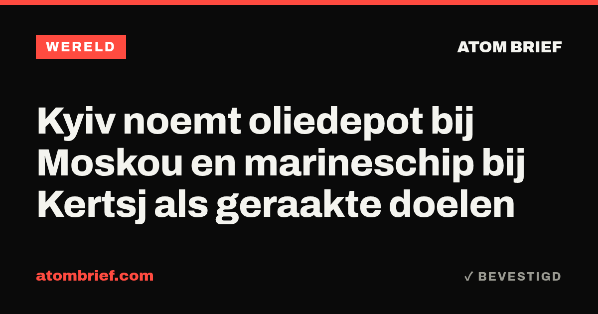 Kyiv noemt oliedepot bij Moskou en marineschip bij Kertsj als geraakte doelen