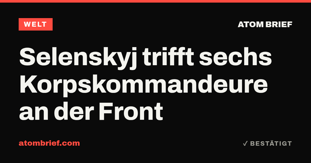 Selenskyj trifft sechs Korpskommandeure an der Front