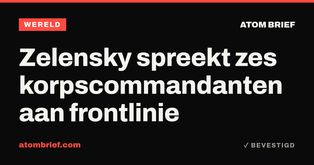 Zelensky spreekt zes korpscommandanten aan frontlinie