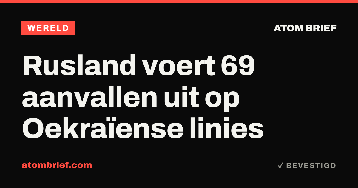 Rusland voert 69 aanvallen uit op Oekraïense linies