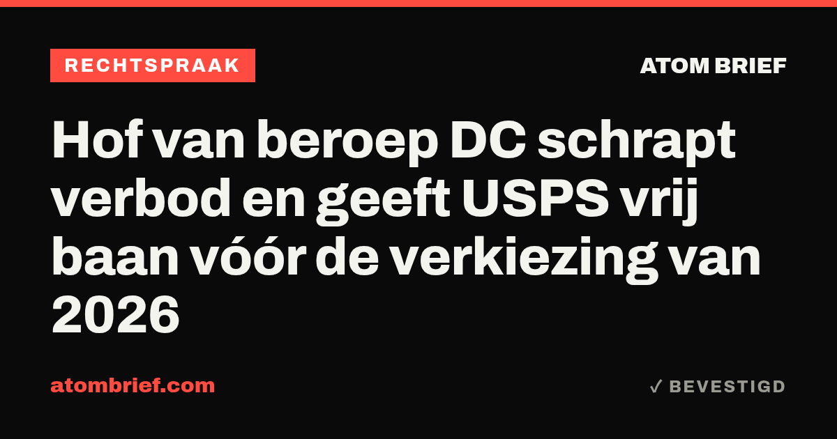 Hof van beroep DC schrapt verbod en geeft USPS vrij baan vóór de verkiezing van 2026