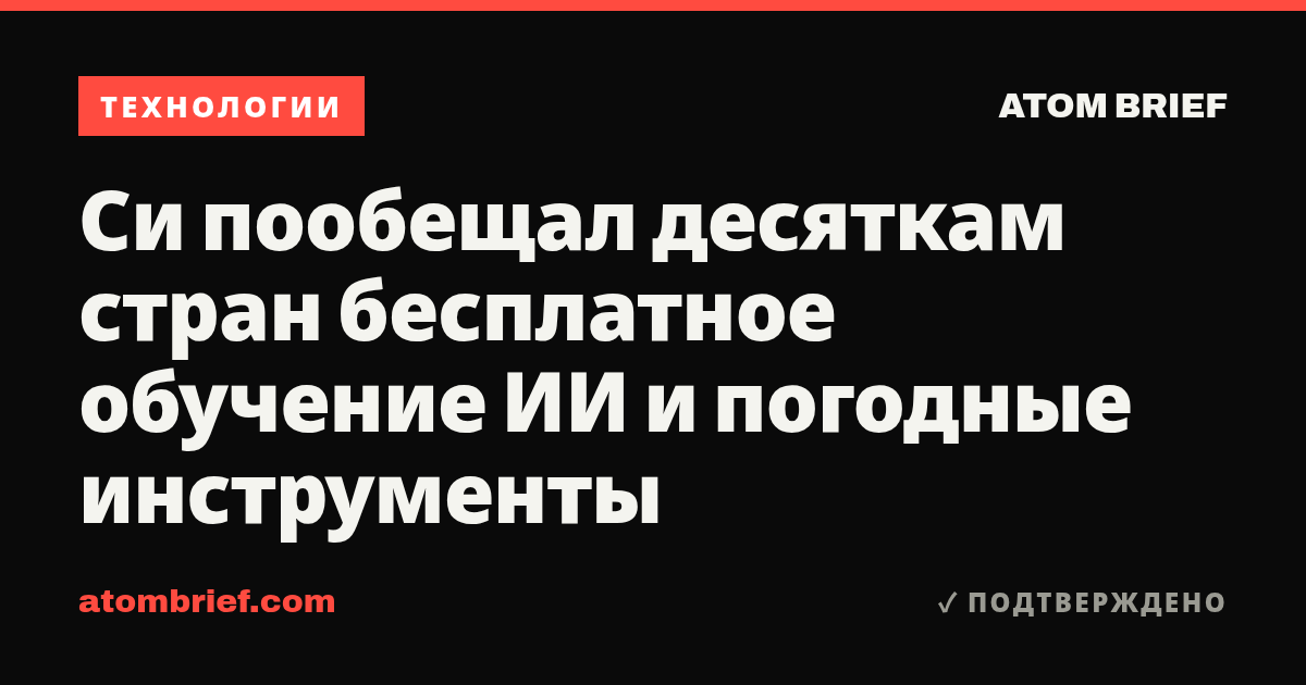 Си пообещал десяткам стран бесплатное обучение ИИ и погодные инструменты