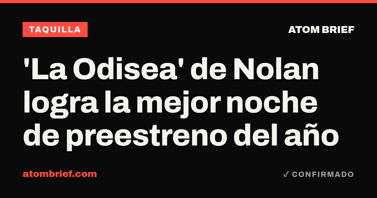 'La Odisea' de Nolan logra la mejor noche de preestreno del año
