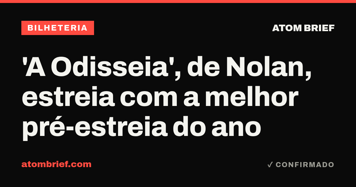 'A Odisseia', de Nolan, estreia com a melhor pré-estreia do ano