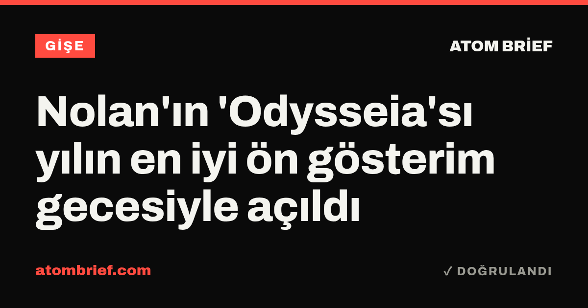 Nolan'ın 'Odysseia'sı yılın en iyi ön gösterim gecesiyle açıldı