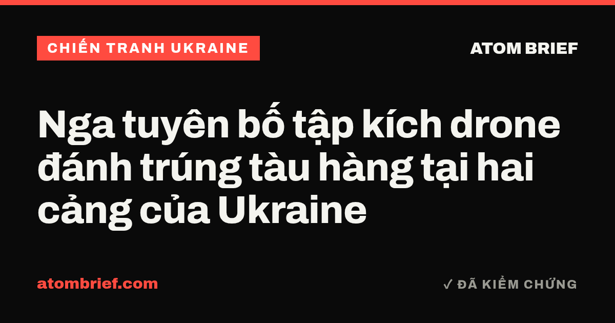 Nga tuyên bố tập kích drone đánh trúng tàu hàng tại hai cảng của Ukraine
