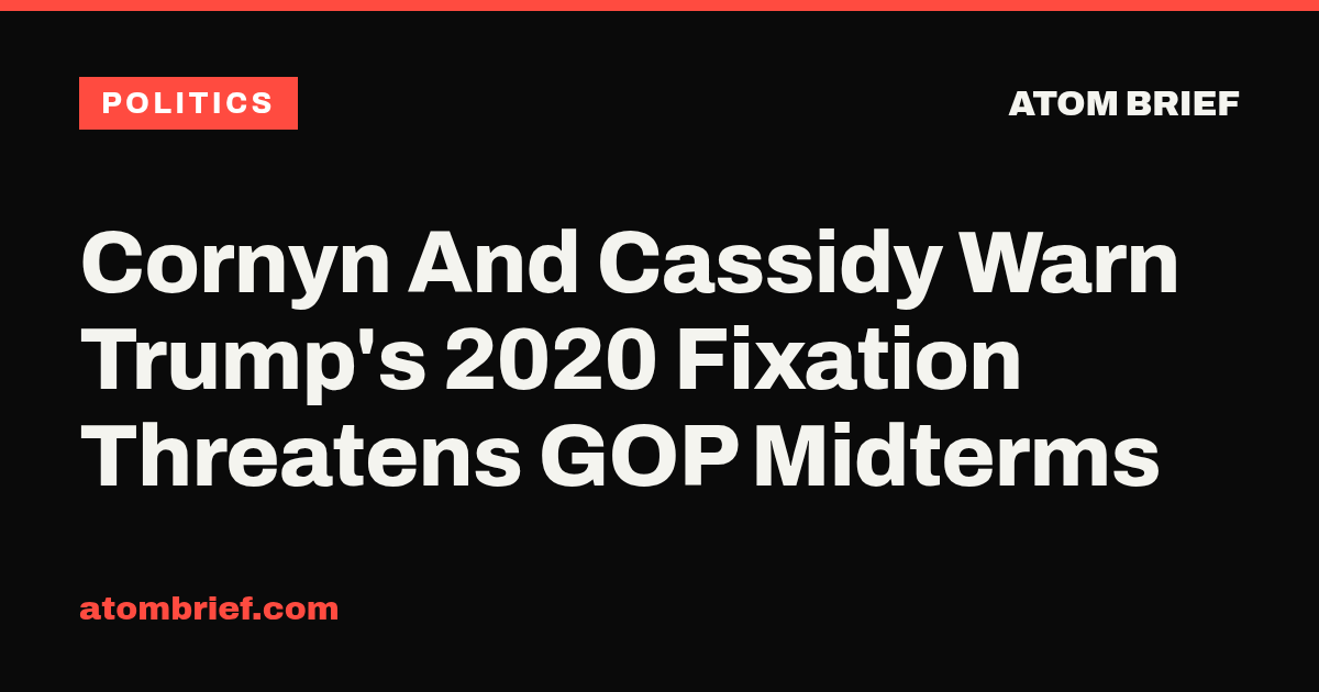 Cornyn And Cassidy Warn Trump's 2020 Fixation Threatens GOP Midterms