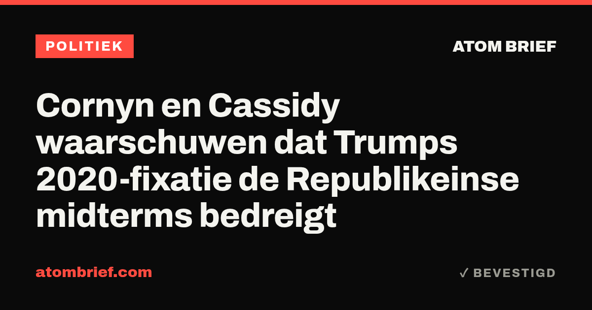 Cornyn en Cassidy waarschuwen dat Trumps 2020-fixatie de Republikeinse midterms bedreigt