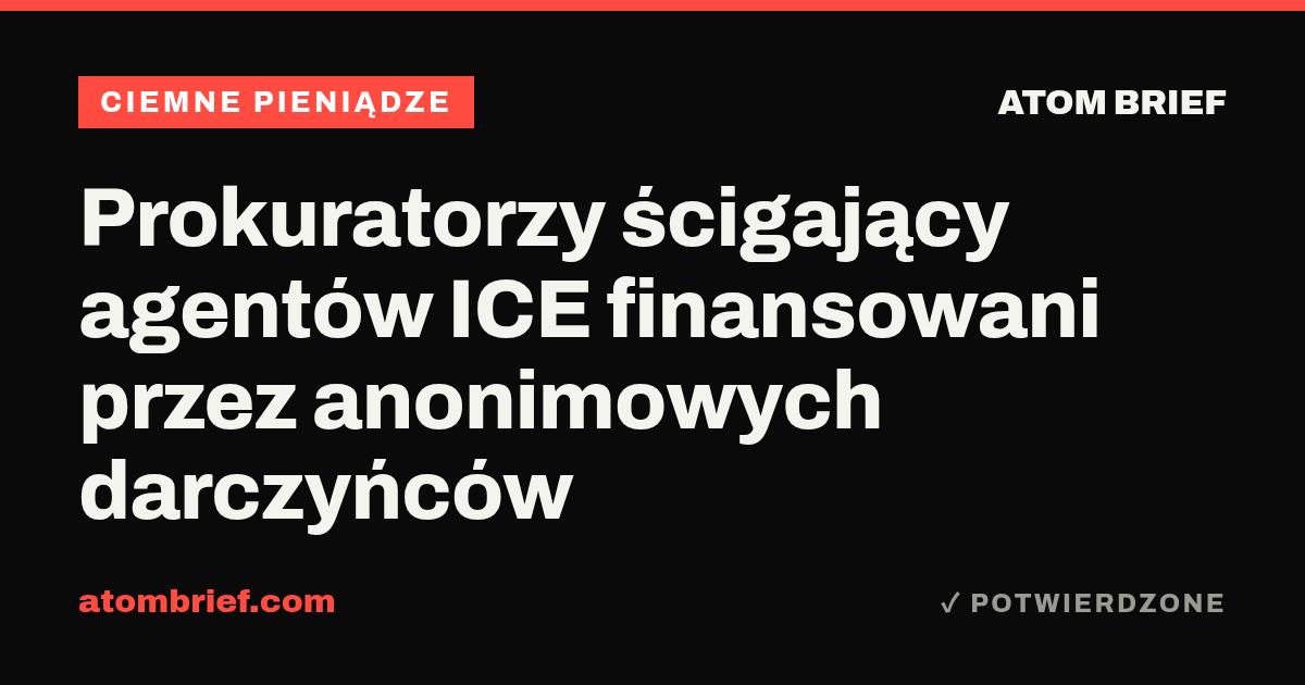 Prokuratorzy ścigający agentów ICE finansowani przez anonimowych darczyńców