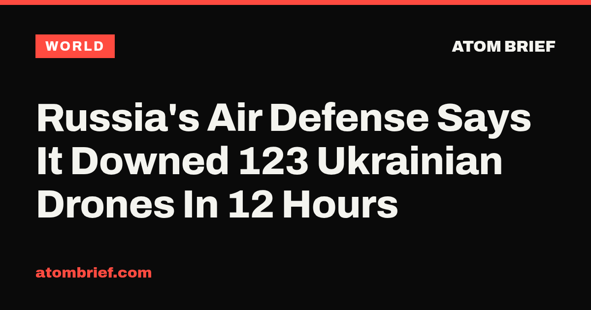 Russia's Air Defense Says It Downed 123 Ukrainian Drones In 12 Hours