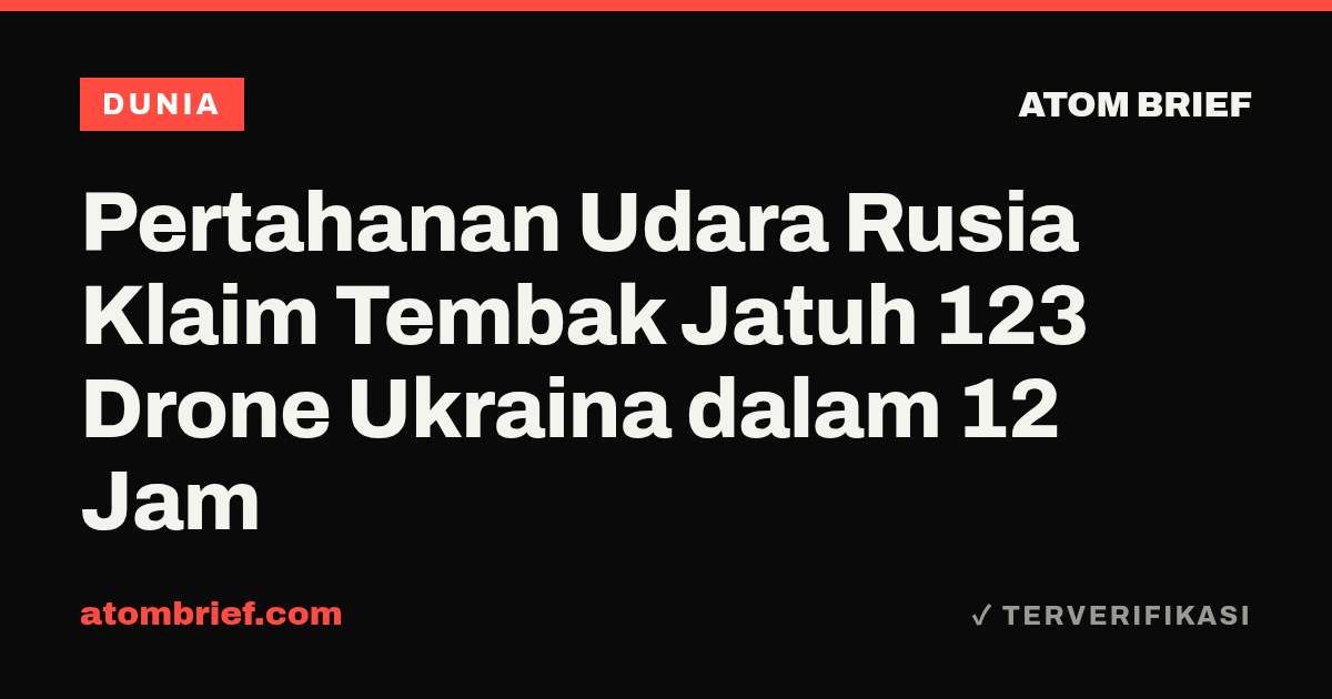 Pertahanan Udara Rusia Klaim Tembak Jatuh 123 Drone Ukraina dalam 12 Jam