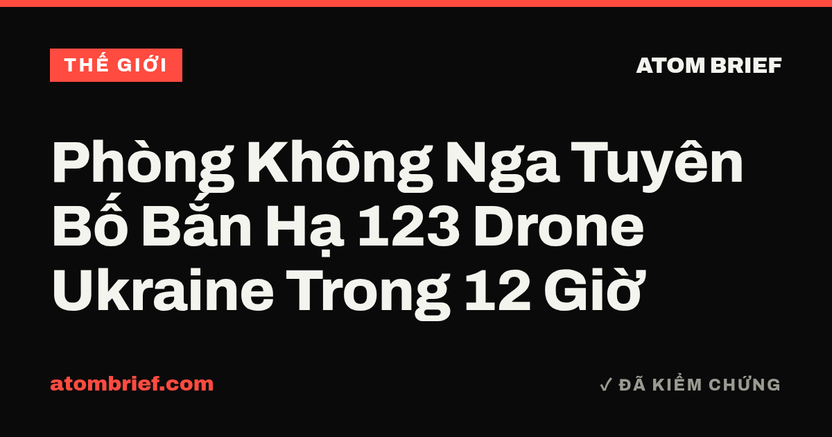 Phòng Không Nga Tuyên Bố Bắn Hạ 123 Drone Ukraine Trong 12 Giờ