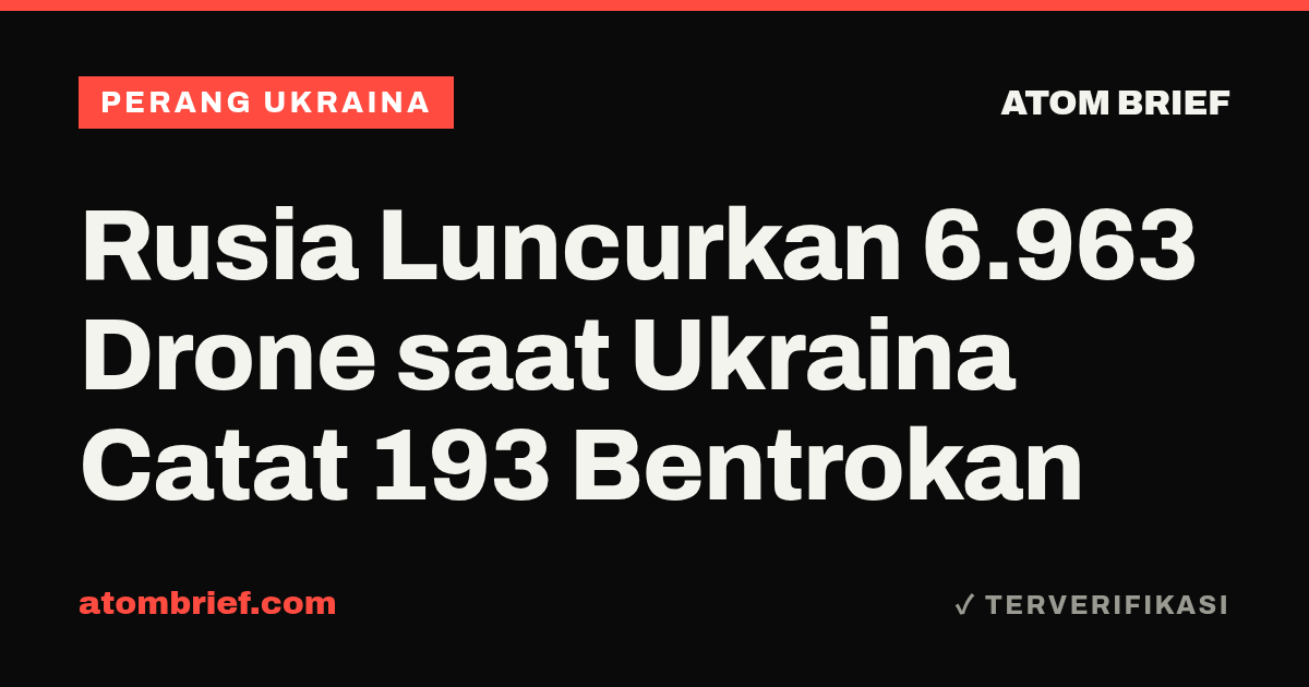 Rusia Luncurkan 6.963 Drone saat Ukraina Catat 193 Bentrokan