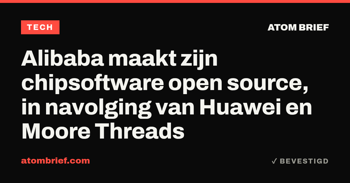 Alibaba maakt zijn chipsoftware open source, in navolging van Huawei en Moore Threads
