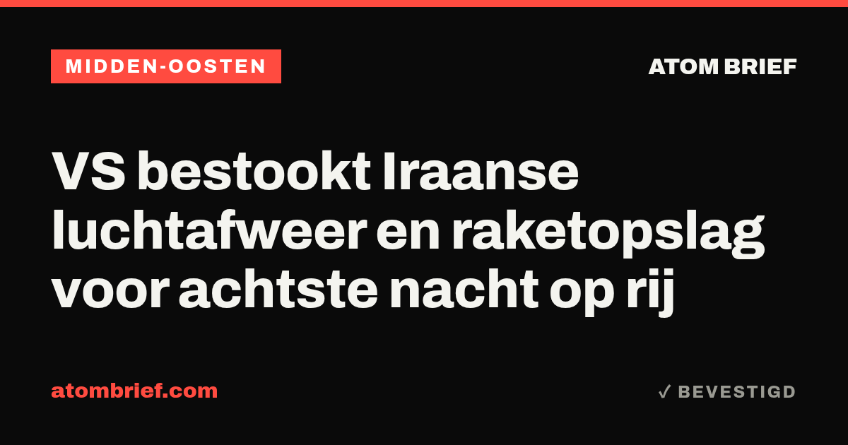 VS bestookt Iraanse luchtafweer en raketopslag voor achtste nacht op rij