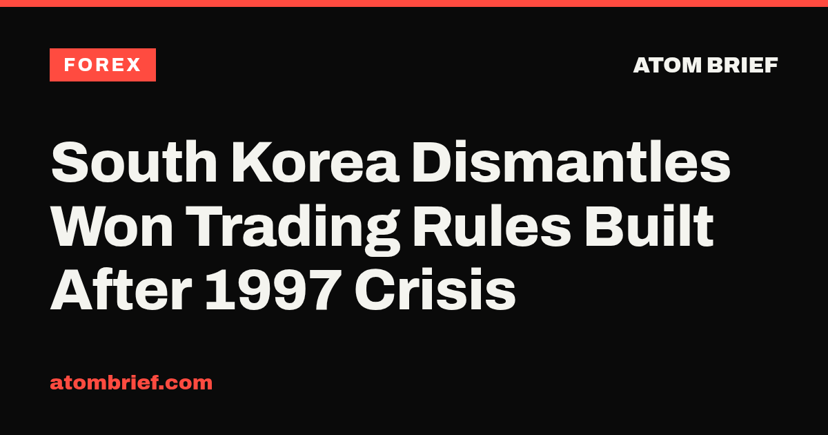 South Korea Dismantles Won Trading Rules Built After 1997 Crisis