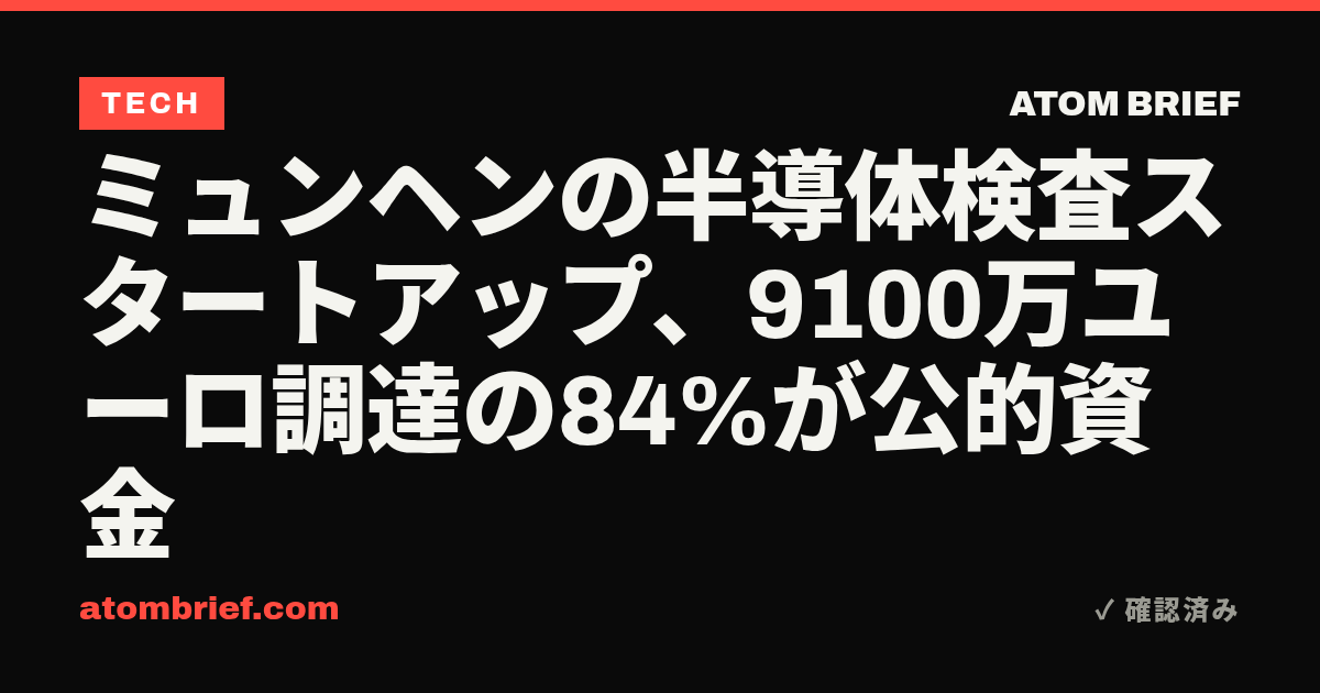 ミュンヘンの半導体検査スタートアップ、9100万ユーロ調達の84%が公的資金