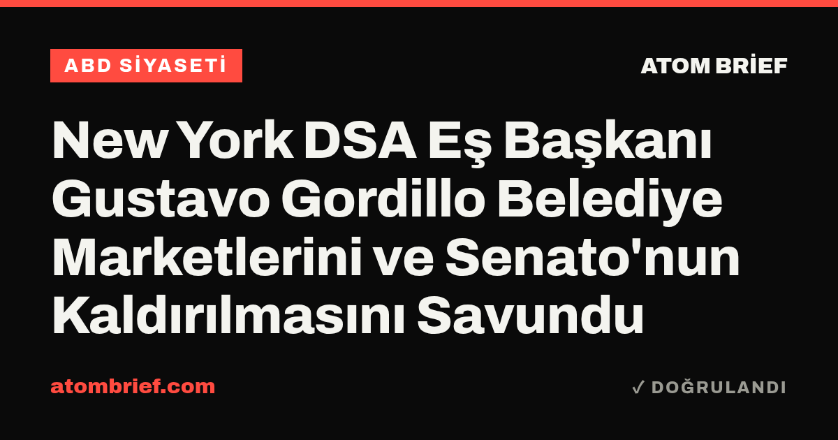 New York DSA Eş Başkanı Gustavo Gordillo Belediye Marketlerini ve Senato'nun Kaldırılmasını Savundu