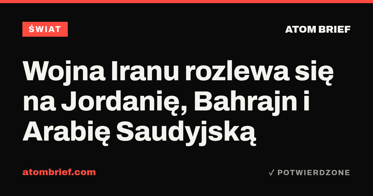 Wojna Iranu rozlewa się na Jordanię, Bahrajn i Arabię Saudyjską
