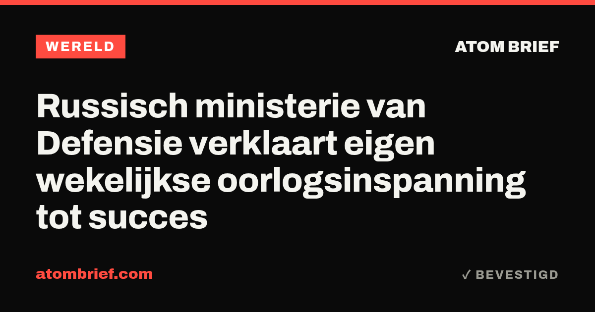 Russisch ministerie van Defensie verklaart eigen wekelijkse oorlogsinspanning tot succes