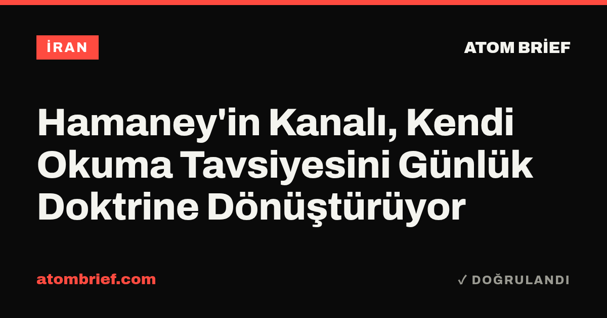 Hamaney'in Kanalı, Kendi Okuma Tavsiyesini Günlük Doktrine Dönüştürüyor
