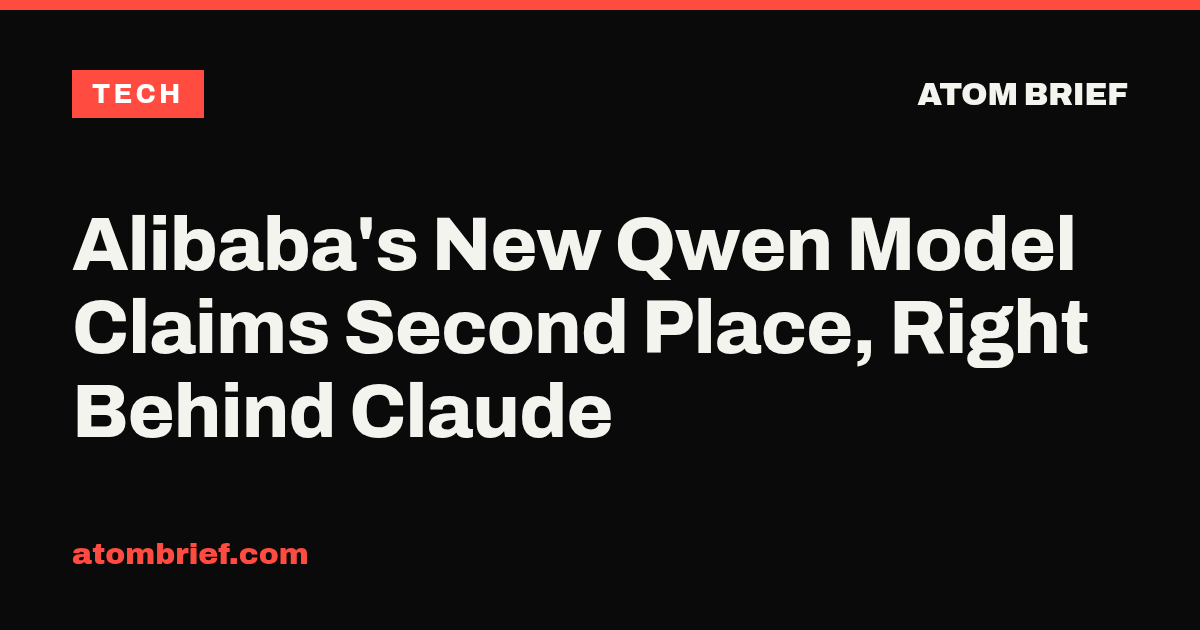 Alibaba's New Qwen Model Claims Second Place, Right Behind Claude