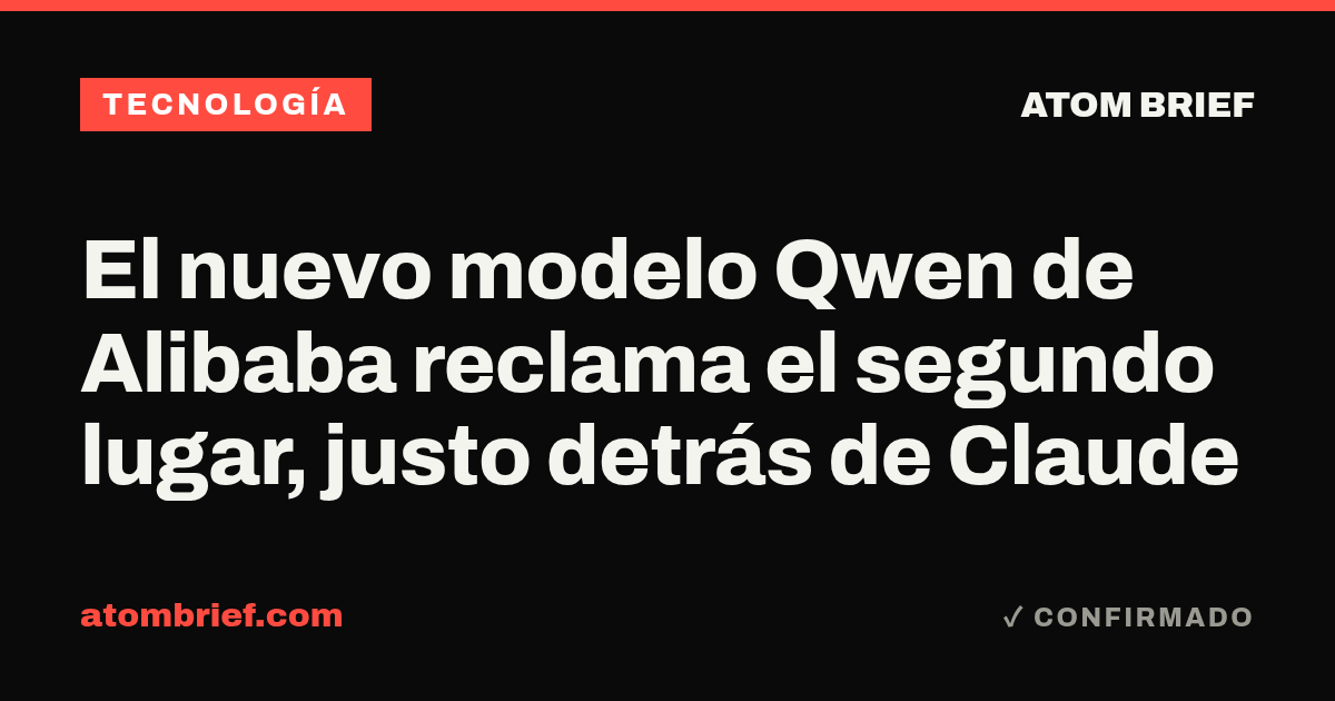 El nuevo modelo Qwen de Alibaba reclama el segundo lugar, justo detrás de Claude