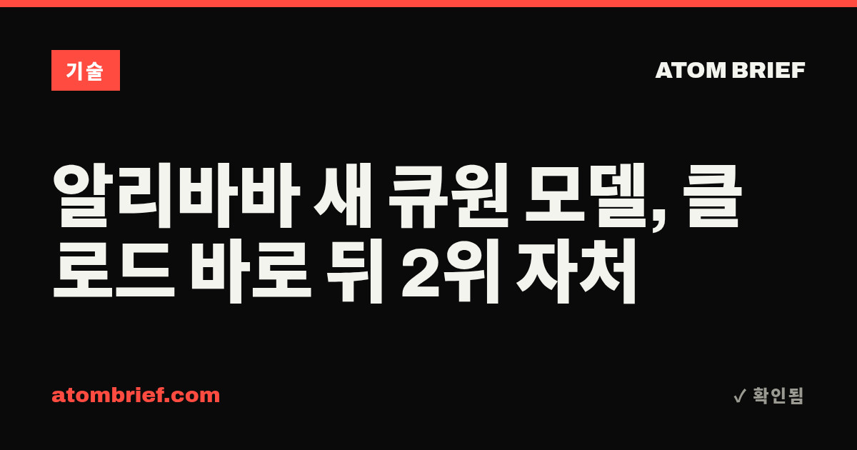 알리바바 새 큐원 모델, 클로드 바로 뒤 2위 자처